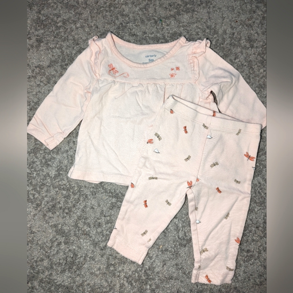 2pc Caters pink long sleeve short and pants set.